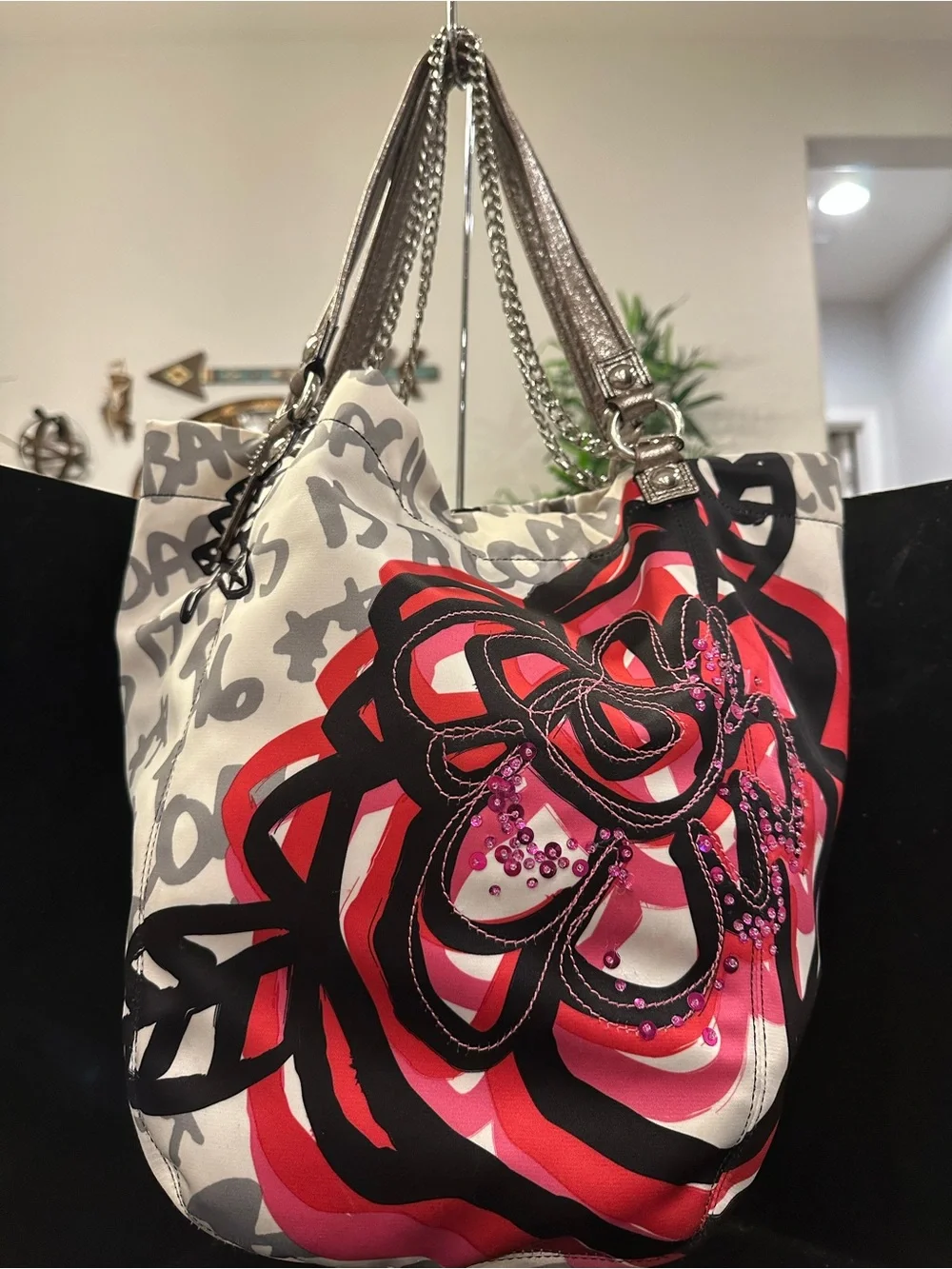 Coach Poppy #153 Graffiti Bella Glam Large Tote
